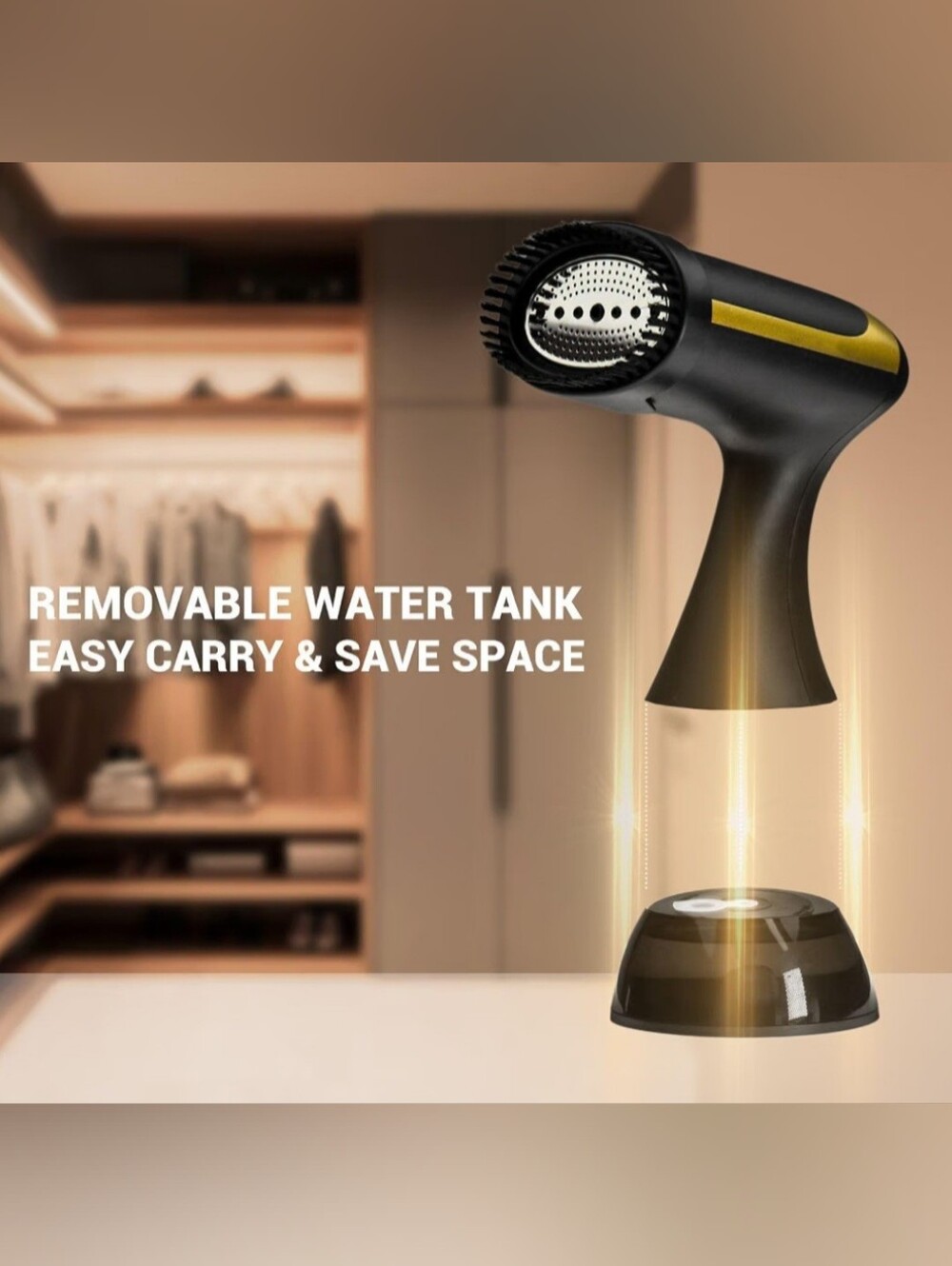 Handheld Fabric Steamer - Black & Yellow - Picture 2 of 6